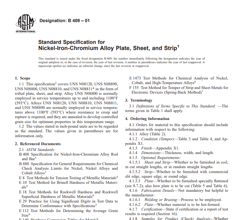 Astm B 409 – 01 pdf free download