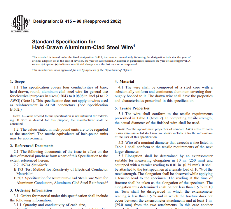 Astm B 415 – 98 (Reapproved 2002) pdf free download