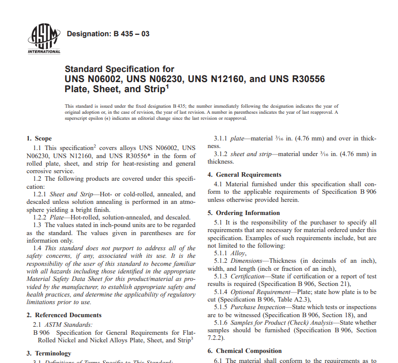 Astm B 435 – 03 pdf free download