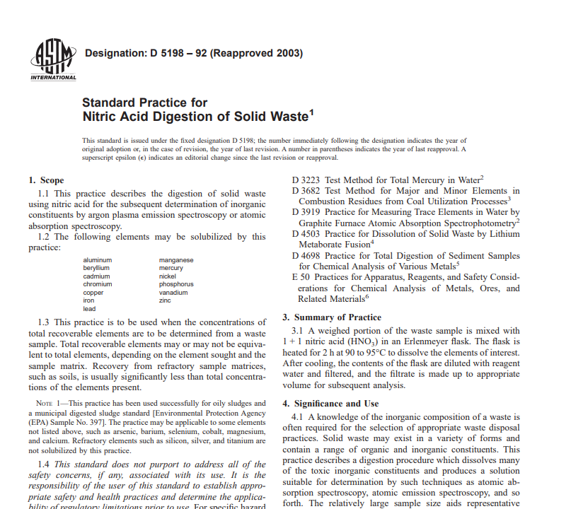 Astm D 5198 – 92 (Reapproved 2003) pdf free download