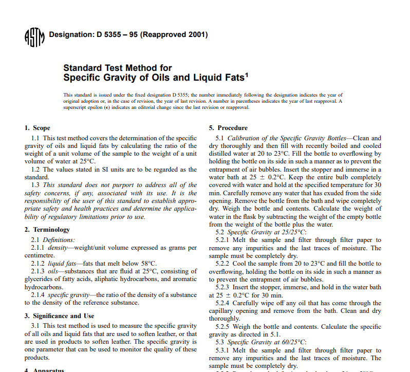Astm D 5355 – 95 (Reapproved 2001) pdf free download