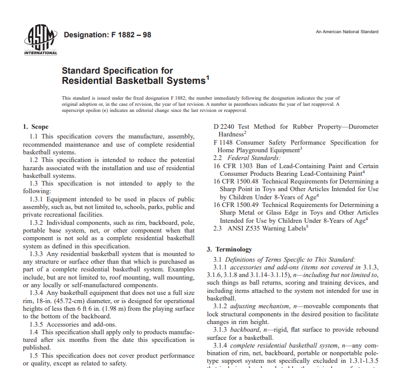 Astm F 1882 – 98 pdf free download