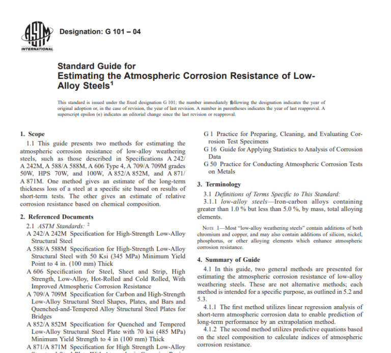 Astm G 101 – 04 Pdf Free Download - All Precious Civil Standards