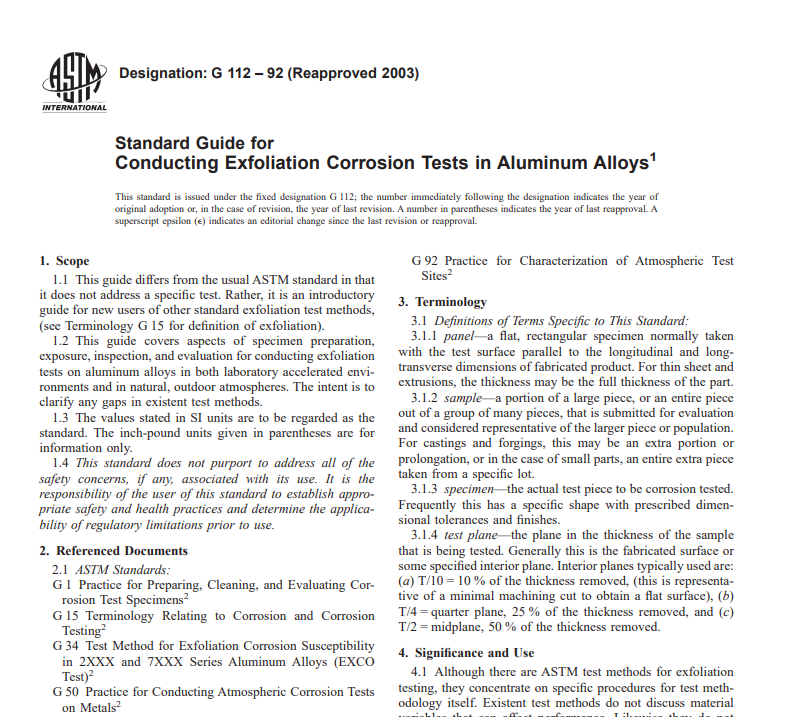 Astm G 112 – 92 (Reapproved 2003) pdf free download
