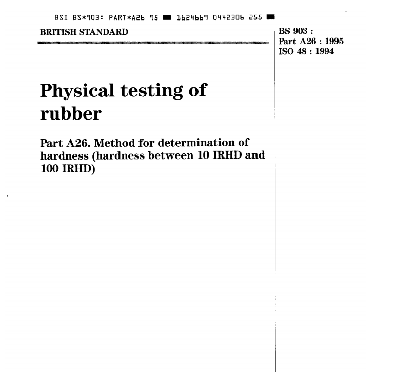 BS 903-A26: 1995 ISO 48 :1994 pdf free download